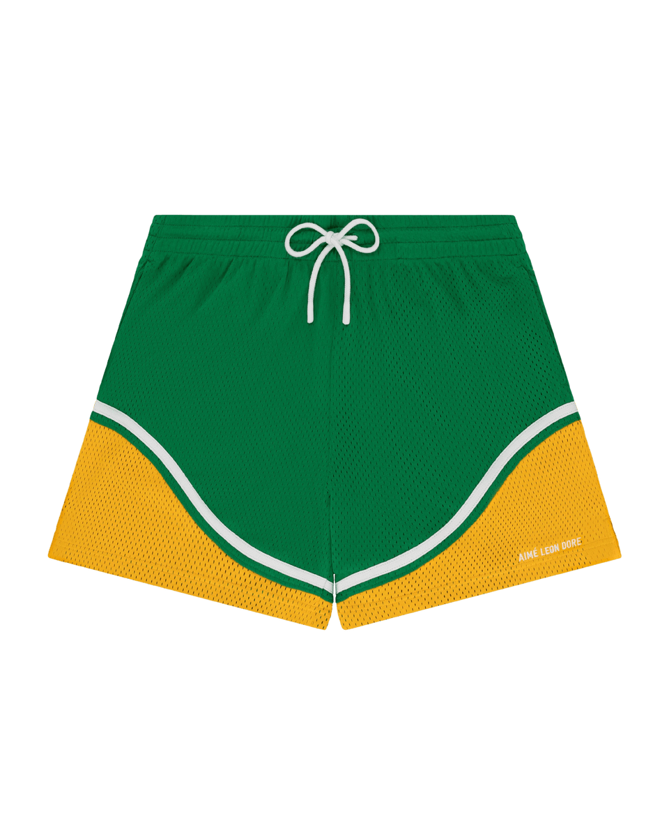 Aimé Leon Dore Colorblock Court Short Green Yellow