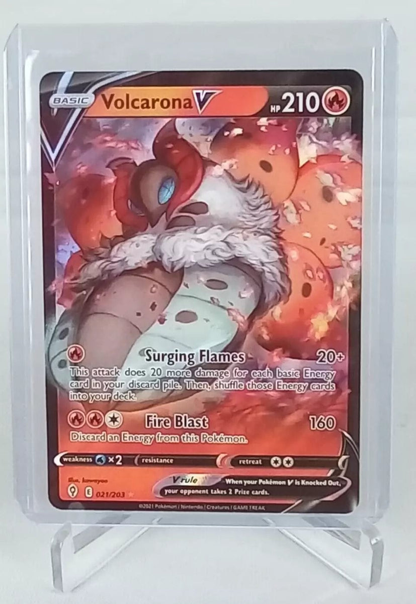 pokemon volcarona card Volcarona V Hp 210 Holo #21 Pokémon Card 2021 – YankeeKicks Online