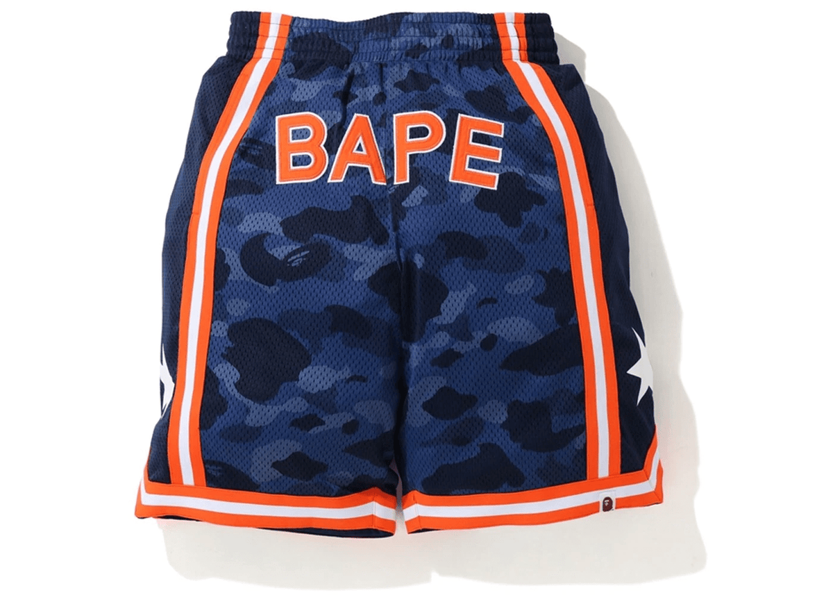 BAPE Color Camo Wide Basketball Shorts Navy – YankeeKicks