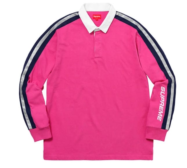 Supreme Reflective Sleeve Stripe Rugby - Pink – YankeeKicks Online
