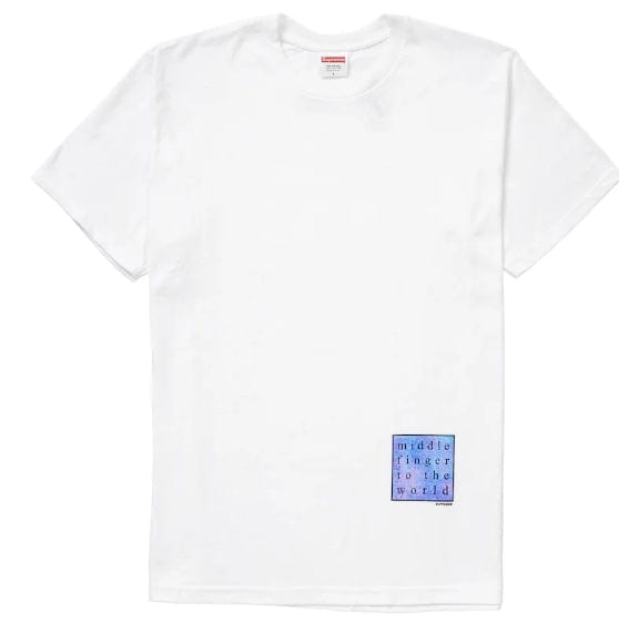 Supreme Middle Finger To The World Tee - White – YankeeKicks Online