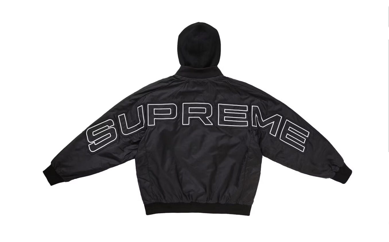 Supreme Hooded Stadium Jacket Black – YankeeKicks Online Supreme Hooded Stadium Jacket Black – YankeeKicks Online
