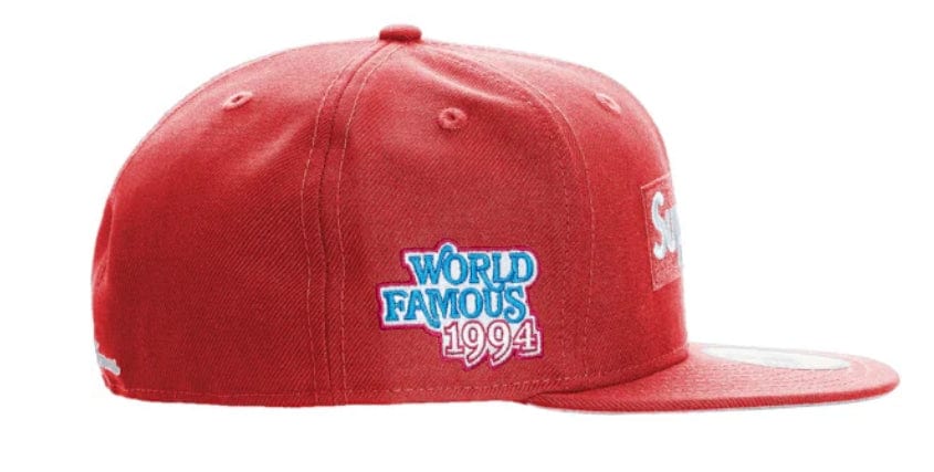 Supreme World Famous Box Logo New Era - Red – YankeeKicks Online