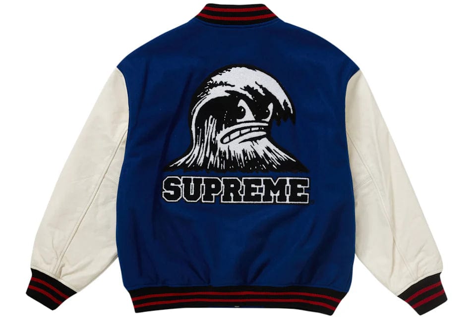 Supreme Wave Varsity Jacket Blue YankeeKicks Online
