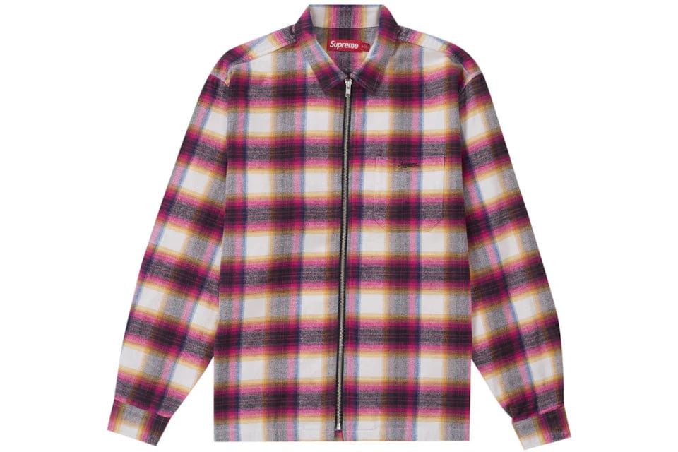 トップス Supreme stripe flannel zip up shirt Supreme Stripe Flannel Zip Up Shirt Black Men's - FW23 - US