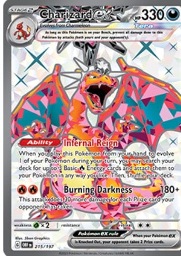 Pokemon TCG Charizard EX Card - Dark Tera Type Pokemon TCG Charizard EX Card - Dark Tera Type