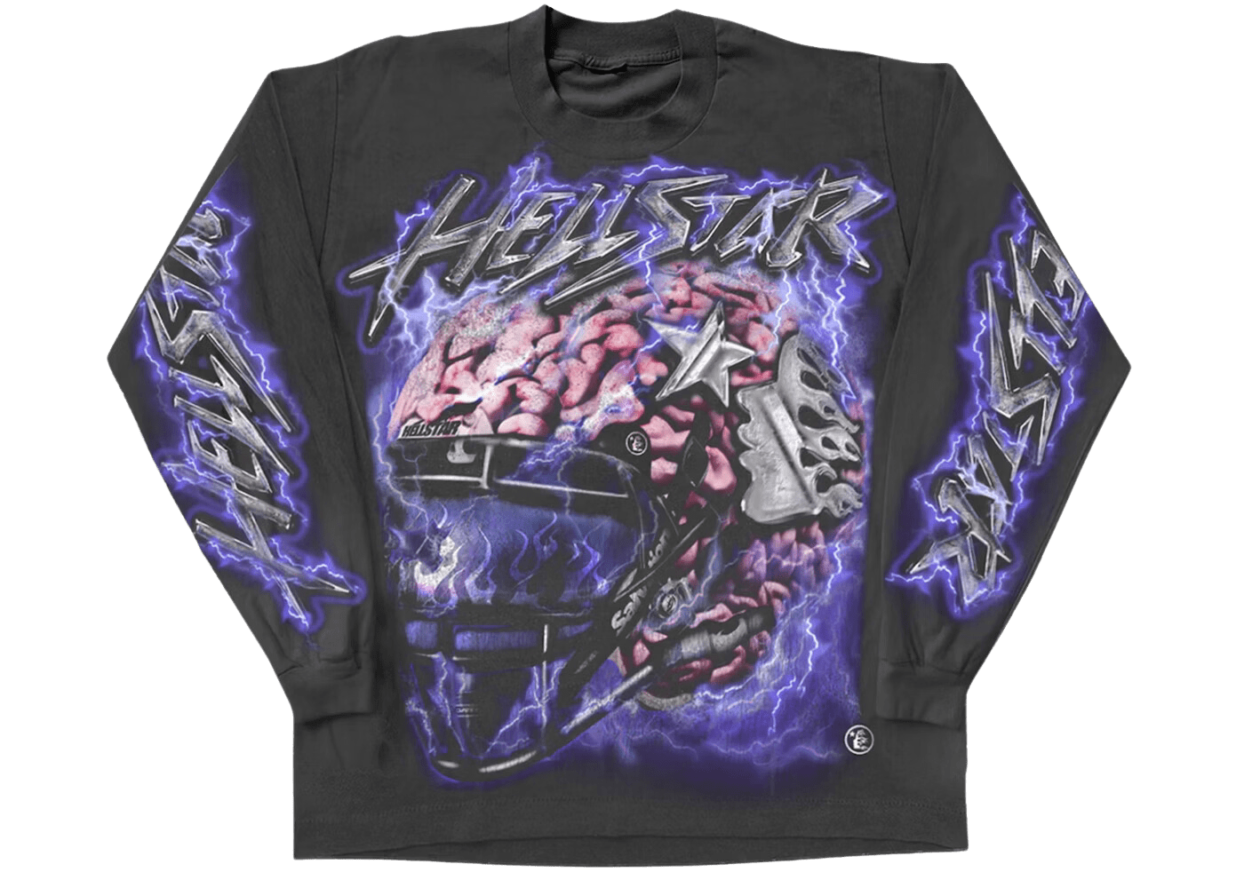 Hellstar Powered By The Star Long-Sleeve T-Shirt Black Purple Hellstar Powered By The Star Long-Sleeve T-Shirt Black Purple