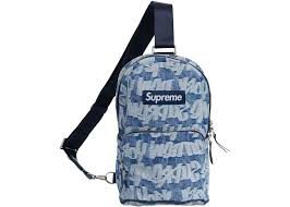 Supreme Fat Tip Jacquard Denim Sling Bag Blue – YankeeKicks Online