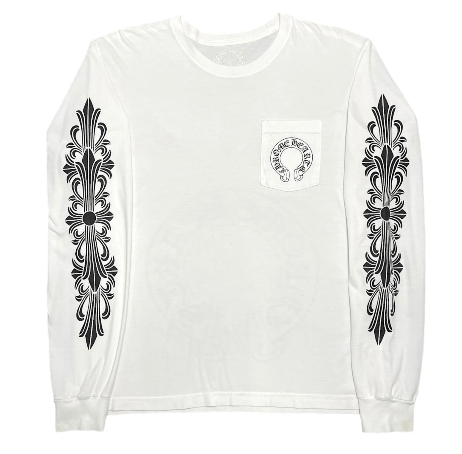 Chrome Hearts Floral Horseshoe L/S T-shirt White Chrome Hearts Floral Horseshoe L/S T-shirt White