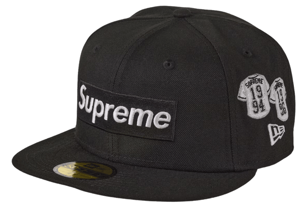 Supreme Jerseys Box Logo New Era Fitted Hat Black Supreme Jerseys Box Logo New Era Fitted Hat Black