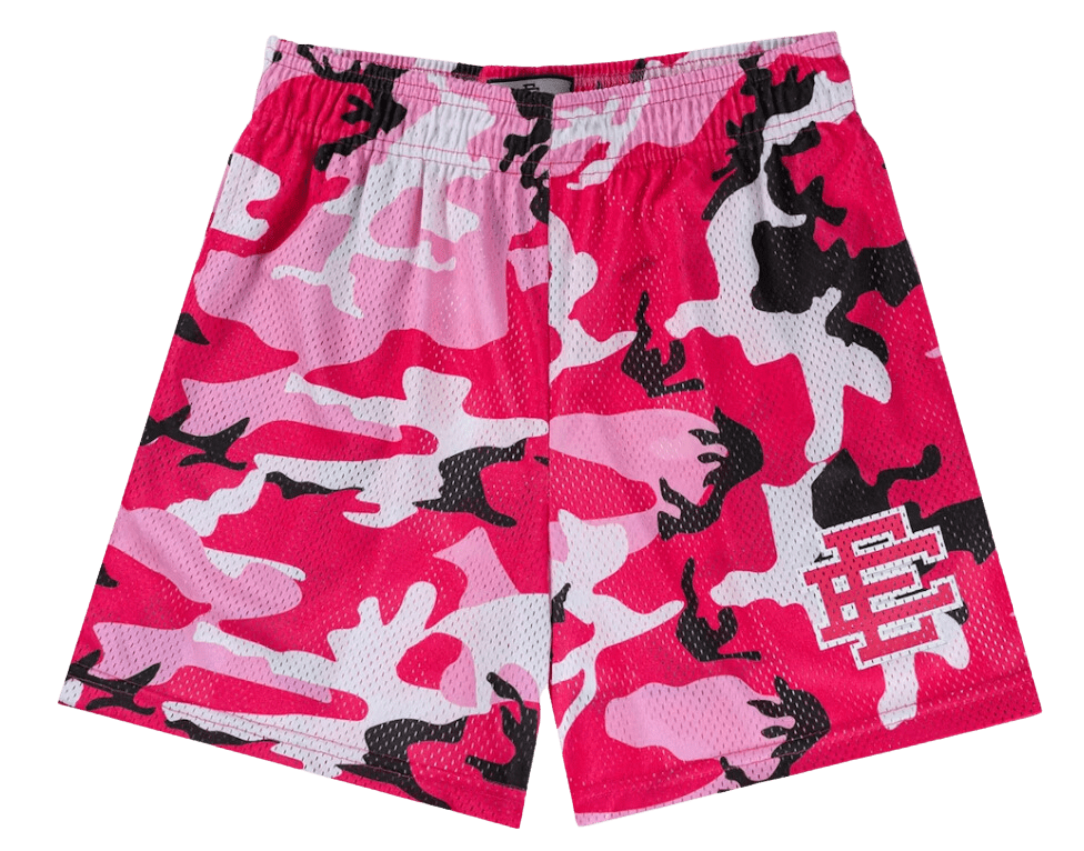 Mens pink camo shorts sales
