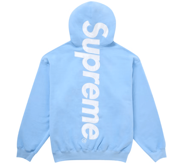 Supreme Satin Applique Hooded Sweatshirt (FW24) Light Blue Supreme Satin Applique Hooded Sweatshirt (FW24) Light Blue