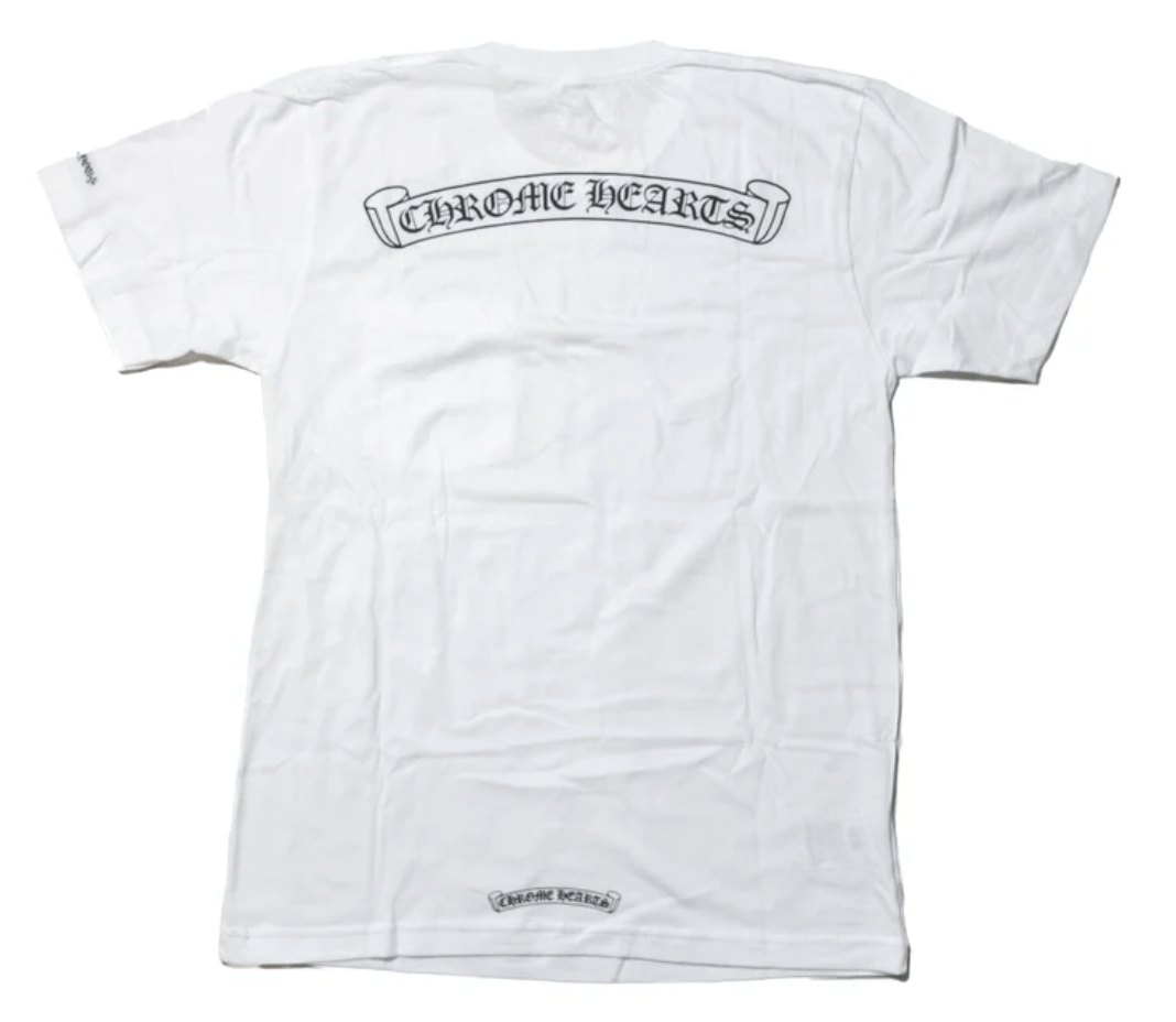 Chrome Hearts Scroll Logo T shirt White YankeeKicks Online
