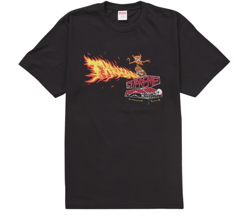supreme THRASHER tシャツ90s Supreme Thrasher Back Tail Tee Black – YankeeKicks Online