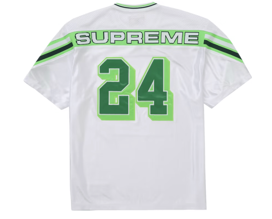 Supreme Jacquard Rib Football Jersey White – YankeeKicks Online Supreme Jacquard Rib Football Jersey White – YankeeKicks Online