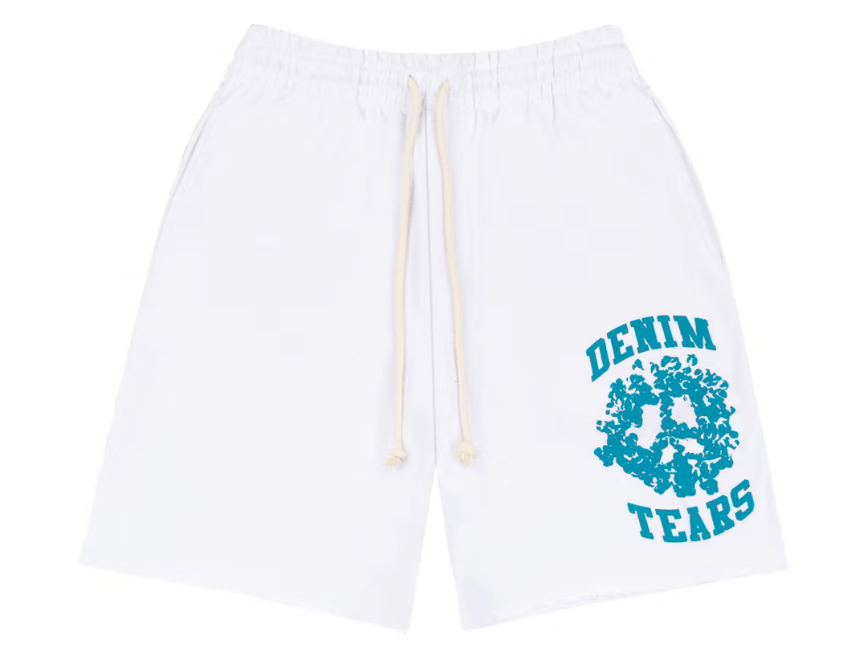 Denim Tears Denim University Sweat Shorts White – YankeeKicks Online Denim Tears Denim University Sweat Shorts White – YankeeKicks Online