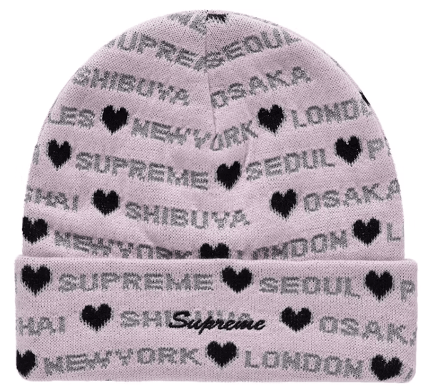 帽子 Supreme Hearts Beanie Light Pink Supreme Hearts Beanie Pink – YankeeKicks Online