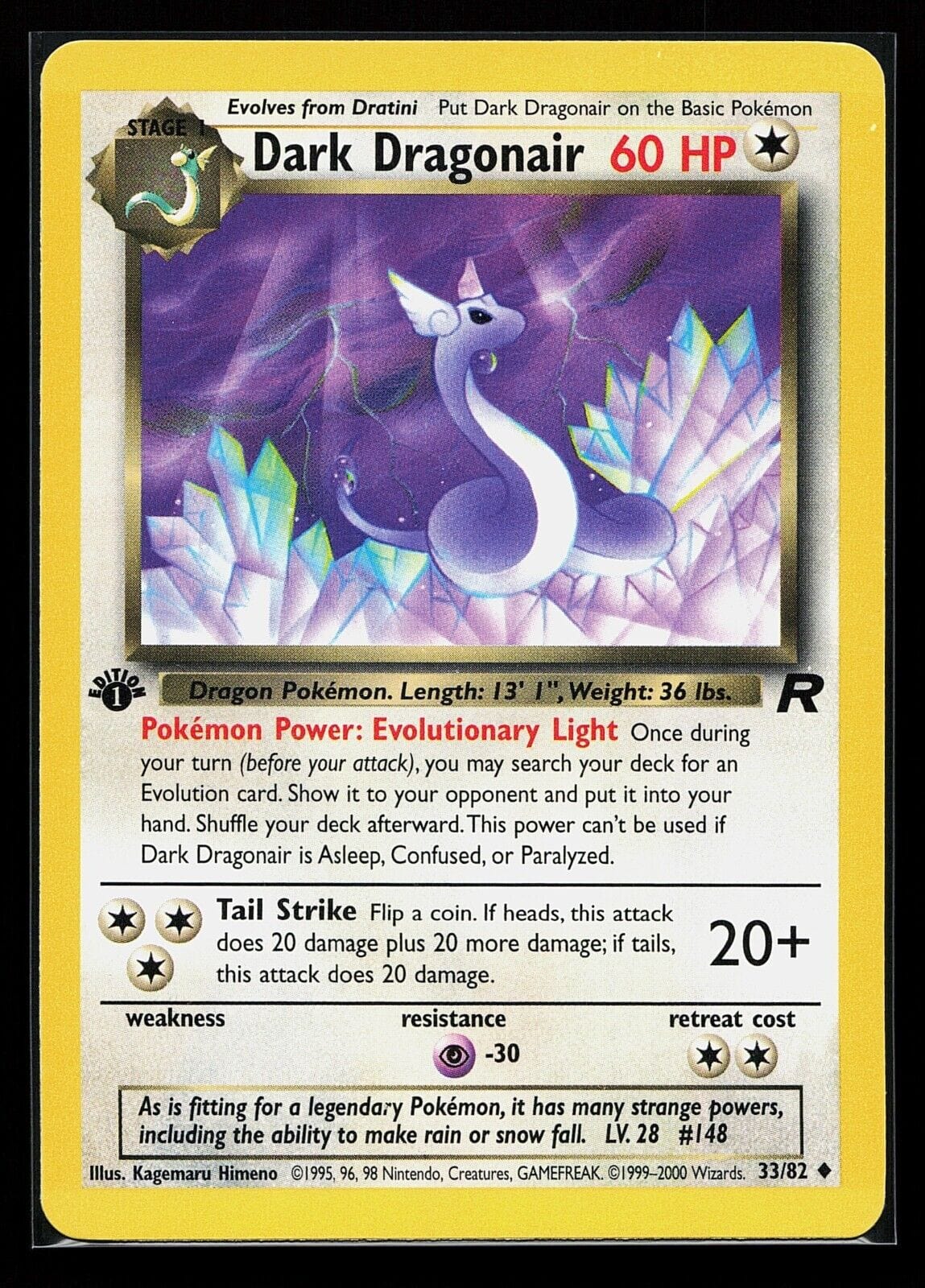 dark dragonair pokemon card 2000 Pokemon Rocket Dark Dragonair 1st Edition – YankeeKicks Online