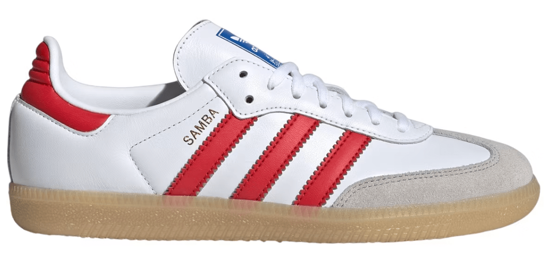 adidas Samba OG Cloud White Collegiate Red Gum (GS) adidas Samba OG Cloud White Collegiate Red Gum (GS)