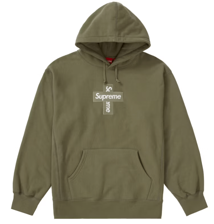 Supreme Cross Box Logo Hooded Sweatshirt Light Olive Supreme Cross Box Logo Hooded Sweatshirt Light Olive