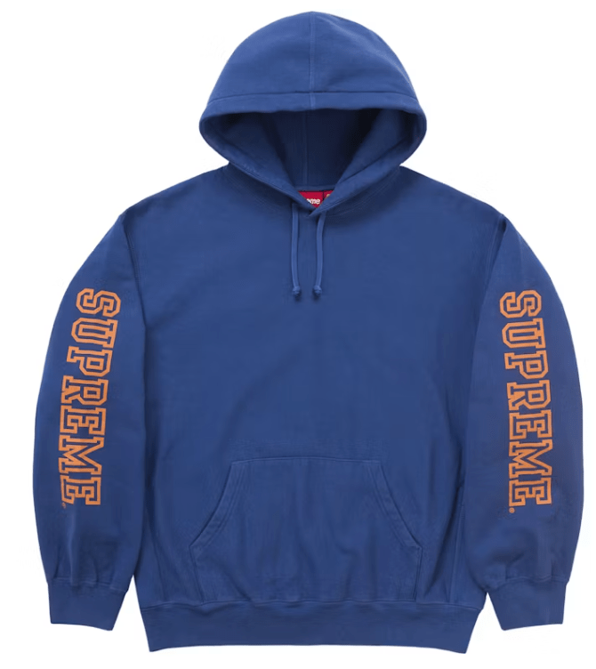 Supreme Collegiate Sleeve Hooded Sweatshirt Dark Royal Supreme Collegiate Sleeve Hooded Sweatshirt Dark Royal