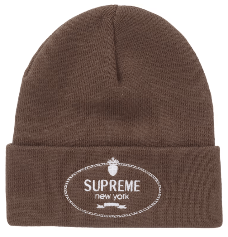 Supreme Crest Beanie Brown – YankeeKicks Online Supreme Crest Beanie Brown – YankeeKicks Online