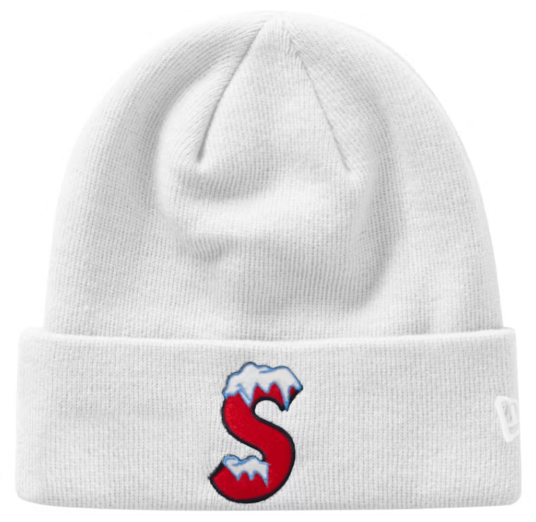 Supreme New Era S Logo Beanie (FW20) White – YankeeKicks Online