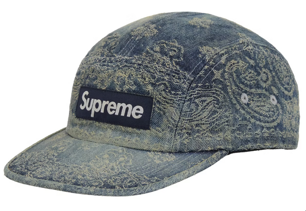 帽子 supreme Bandana Jacquard Denim Camp Cap Supreme Bandana Jacquard Denim Camp Cap Blue – YankeeKicks Online