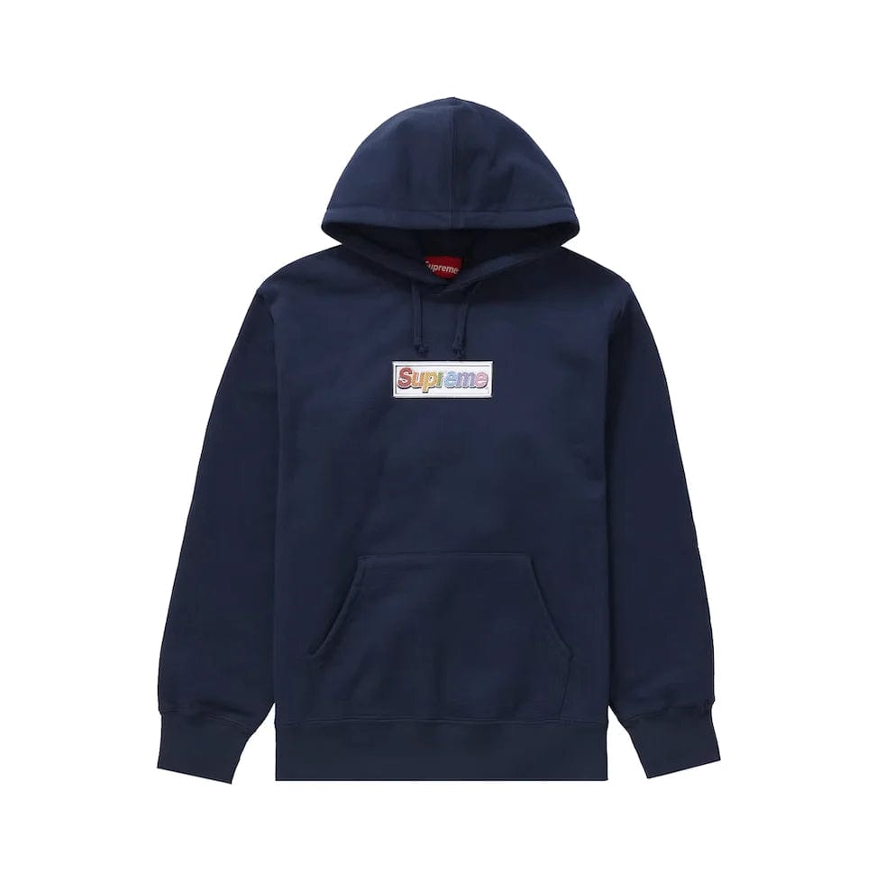 Supreme Bling Box Logo Hooded Sweatshirt - Navy Supreme Bling Box Logo Hooded Sweatshirt - Navy