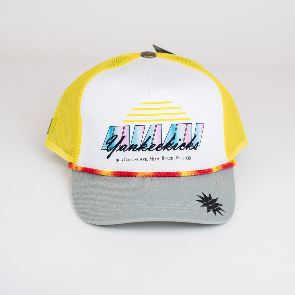 YK Miami Sunset Trucker Hat Yellow