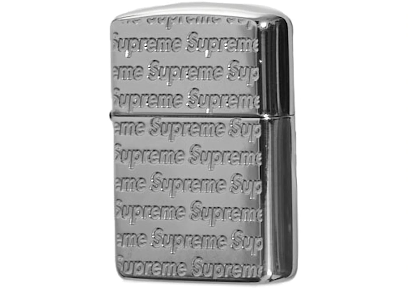 Supreme Repeat Engraved Zippo Silver