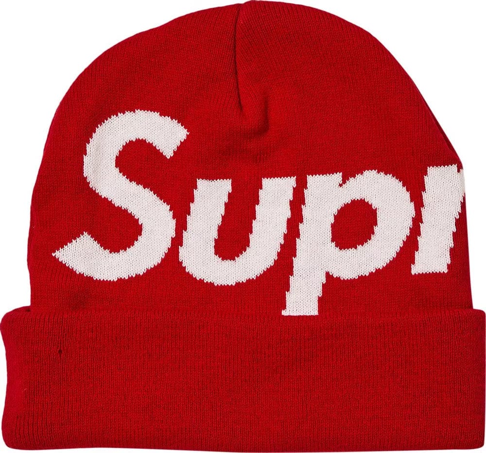 Supreme big hot sale logo beanie