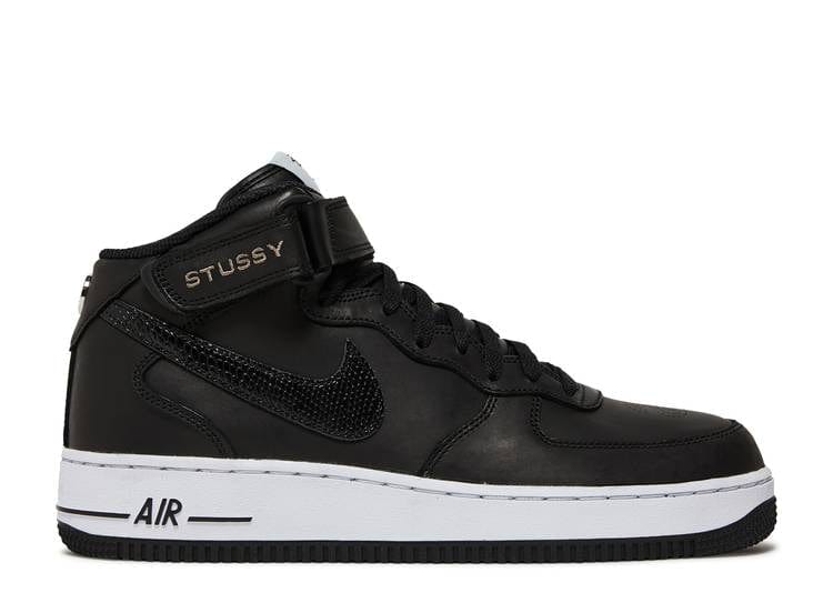 Nike Air Force 1 Mid Stussy Black White – YankeeKicks Online