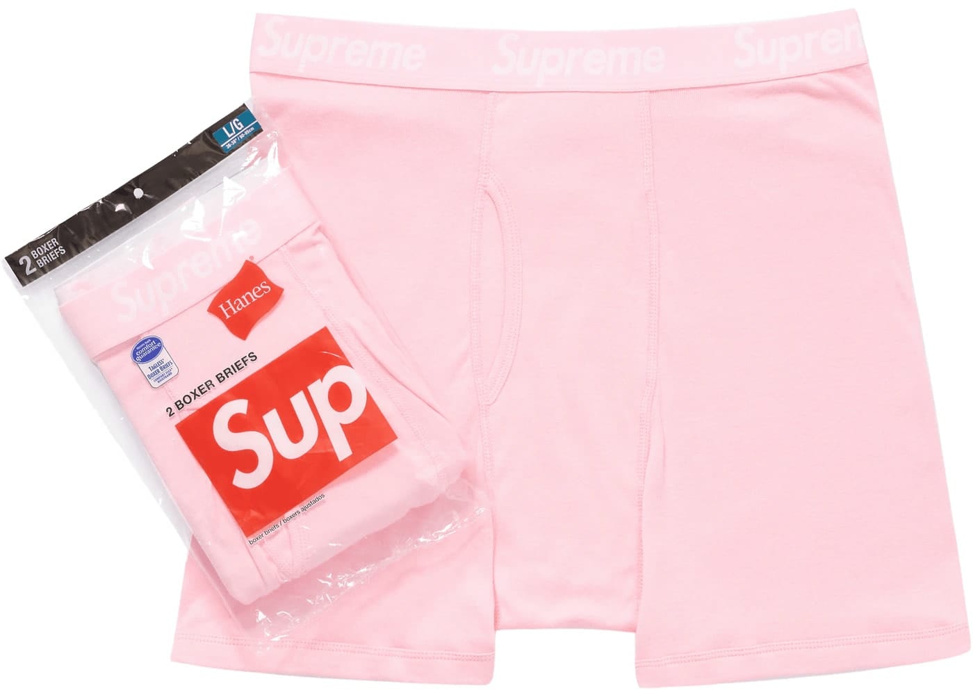 Supreme Hanes Boxer Briefs (2 Pack) Pink – YankeeKicks Online