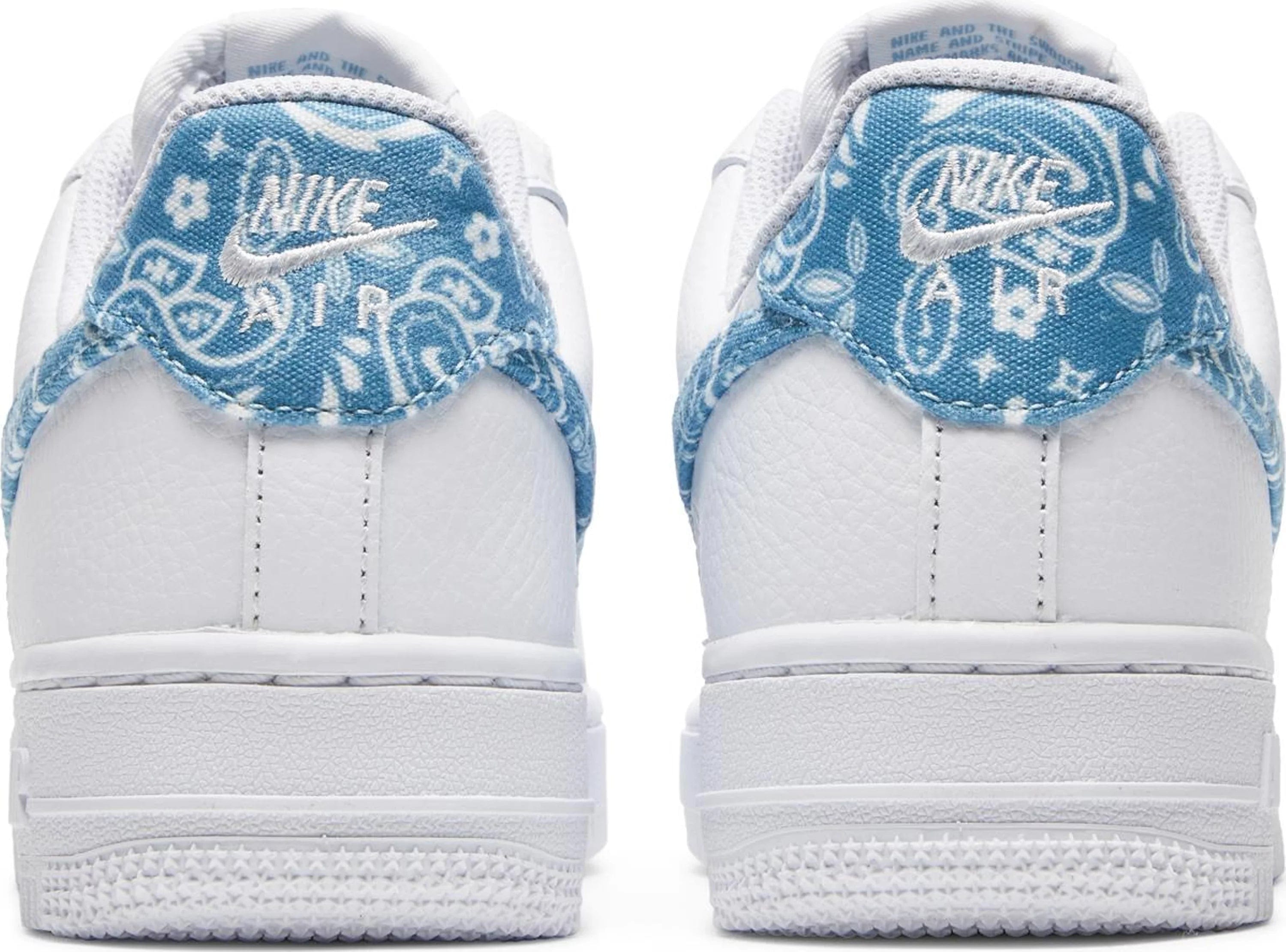 New Nike Air Force 1 Low Women's Size 10 / 8.5 Men White Blue Paisley  DH4406-100