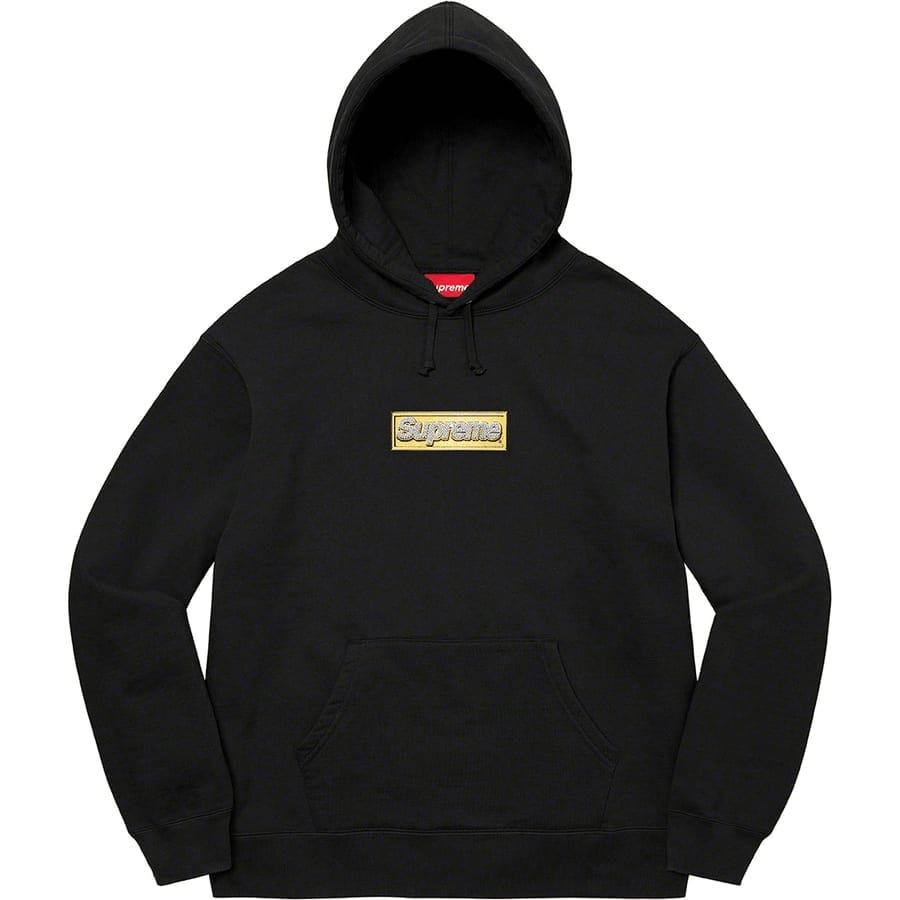Supreme Bling Box Logo Hooded Sweatshirt Black – YankeeKicks Online