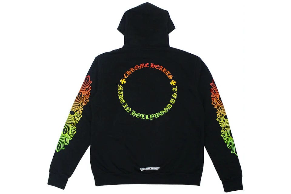 CHROME HEARTS Red and Green Gradient Hoodie Circle