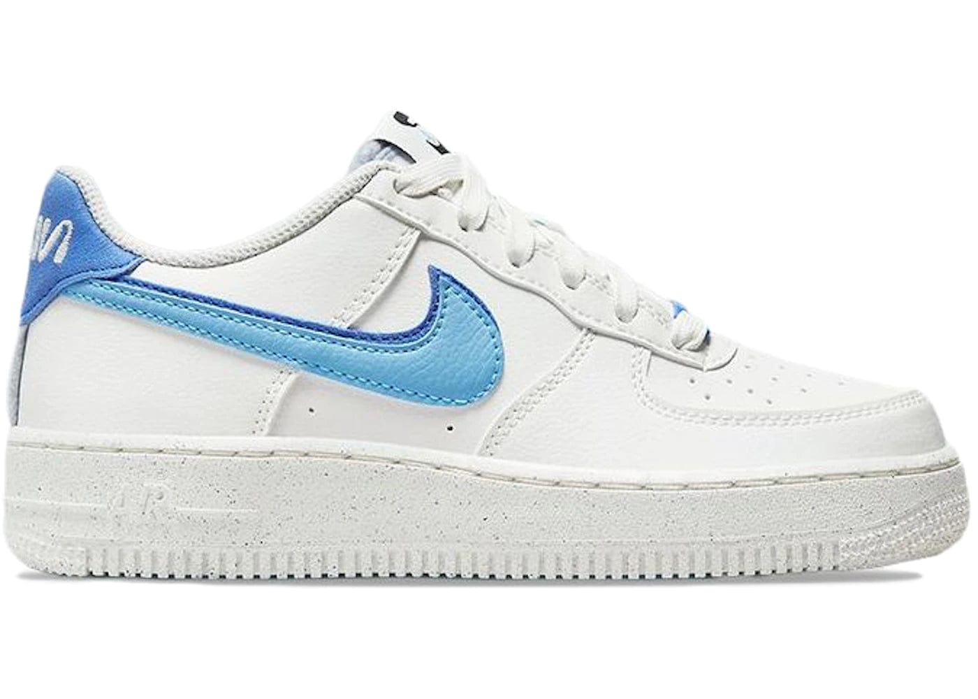 Nike white with blue swoosh Clearance