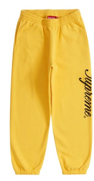 Supreme Raised Script Sweatpants - Yellow