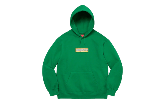 Supreme Bling Box Logo Hooded Sweatshirt - Green