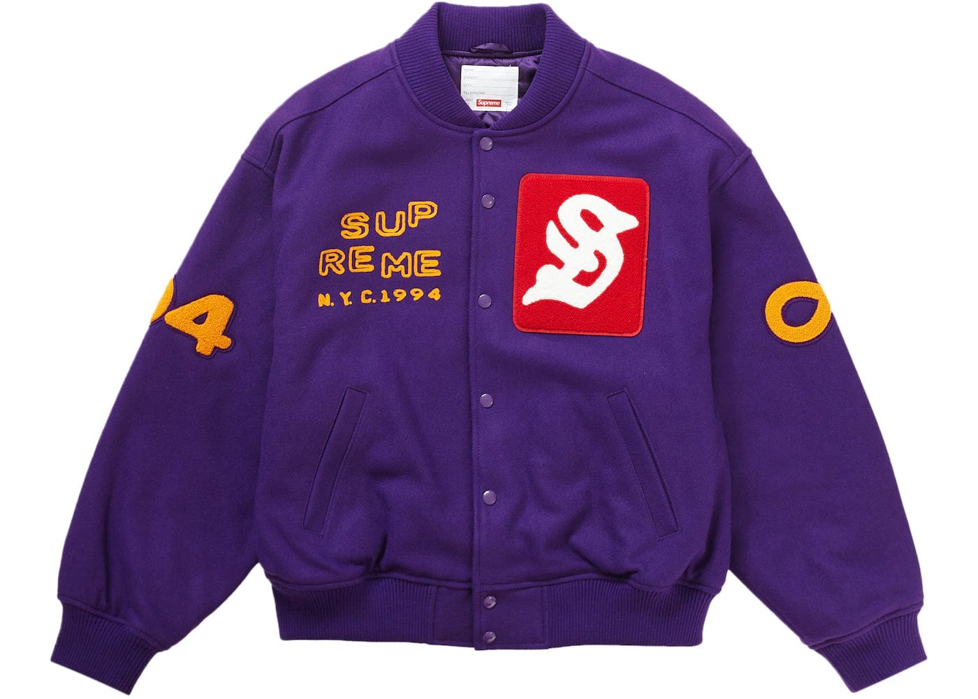 Supreme Tourist Varsity Jacket Purple – YankeeKicks Online