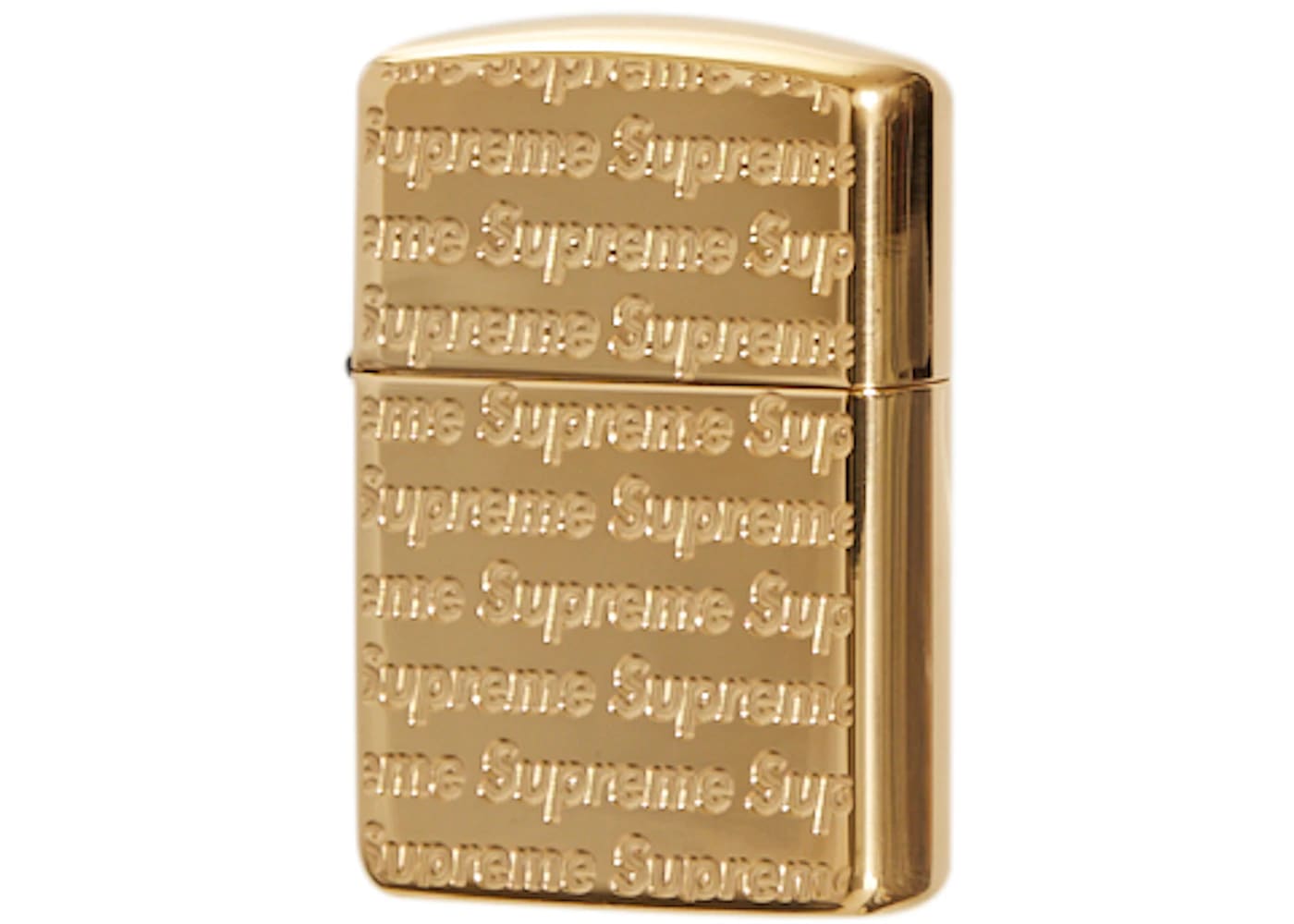 Supreme Repeat Engraved Zippo Gold