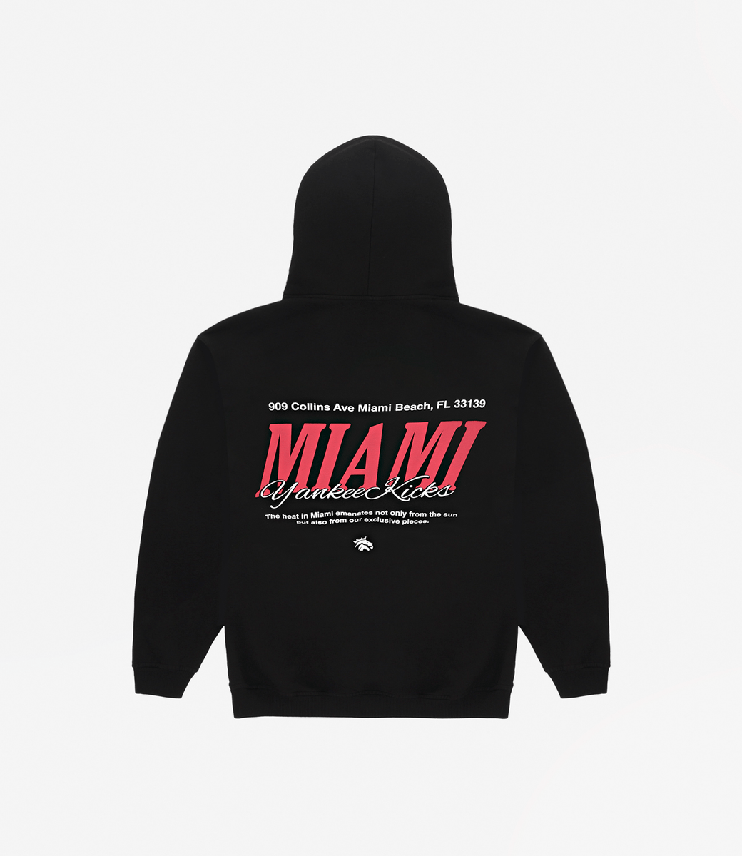 YankeeKicks Black Hoodie Miami Collection – YankeeKicks Online