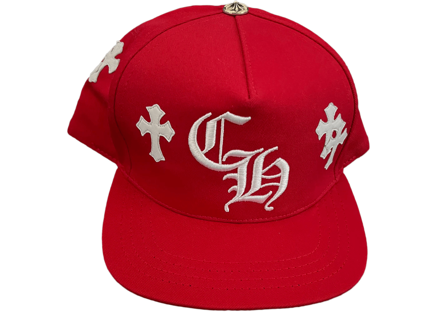 Chrome Hearts Cross Patch Baseball Hat Red – YankeeKicks Online
