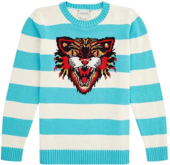 Blue Striped Gucci Sweater Gucci Blue Stripe Knit Cardigan Sweater